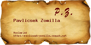 Pavlicsek Zomilla névjegykártya